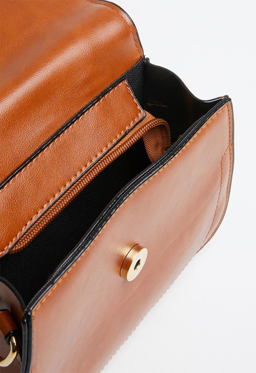 STYLE REPUBLIC - Stripe handle slingbag - tan