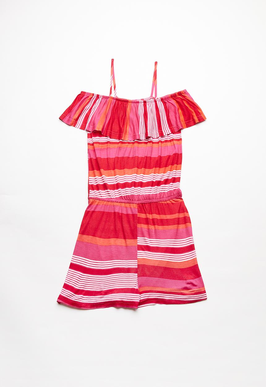 Rebel Republic - Ruffle trim playsuit - pink