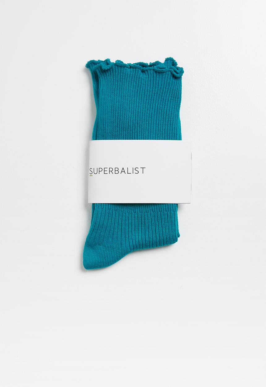 Superbalist - frill ankle socks - turquoise