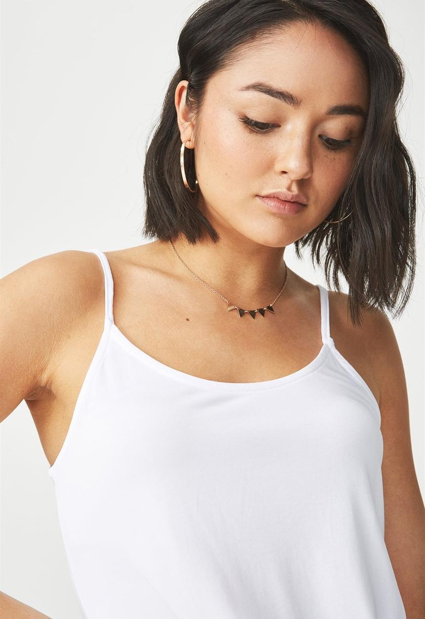 Cotton On - Nat tie strappy cami - white