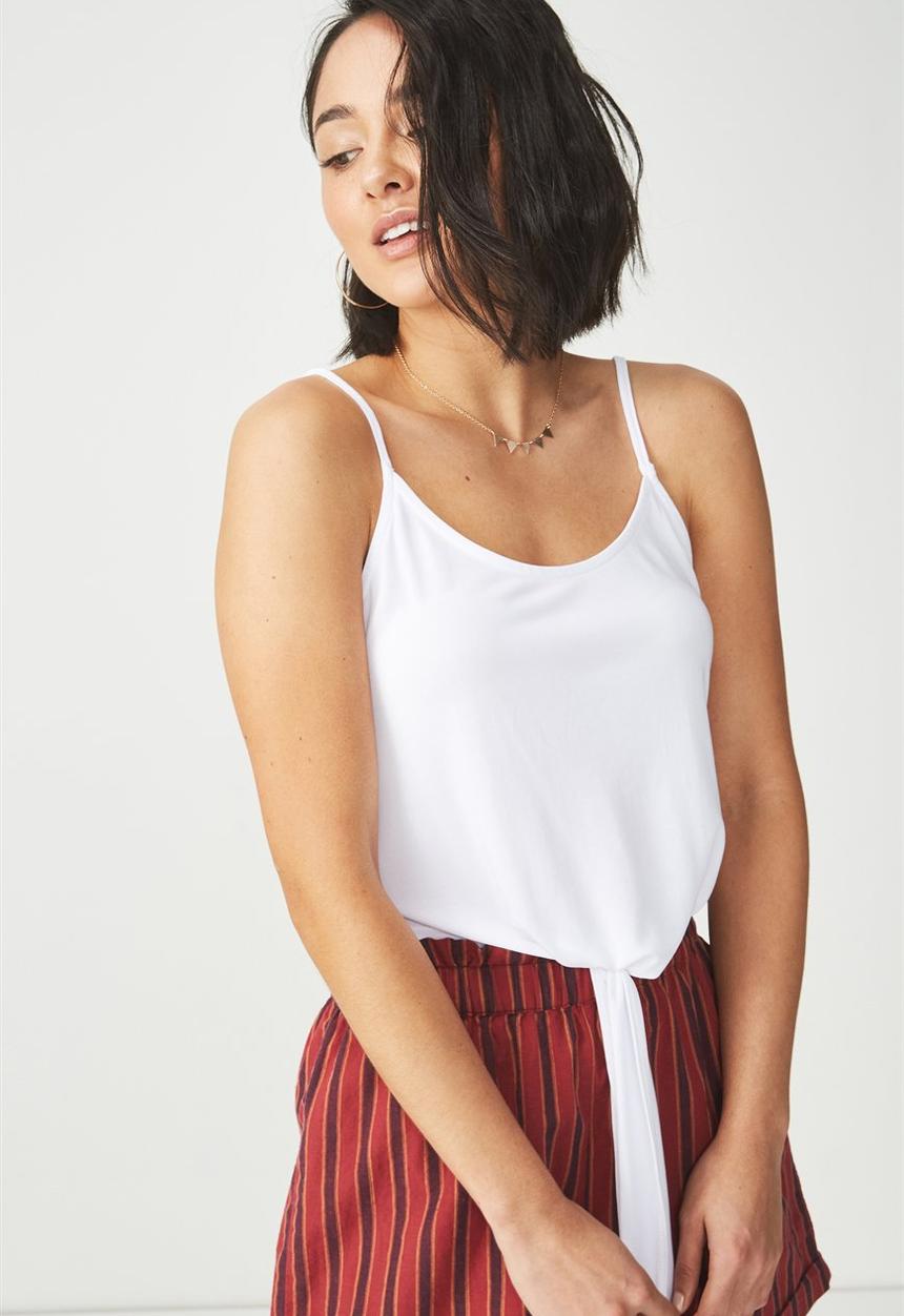 Cotton On - Nat tie strappy cami - white