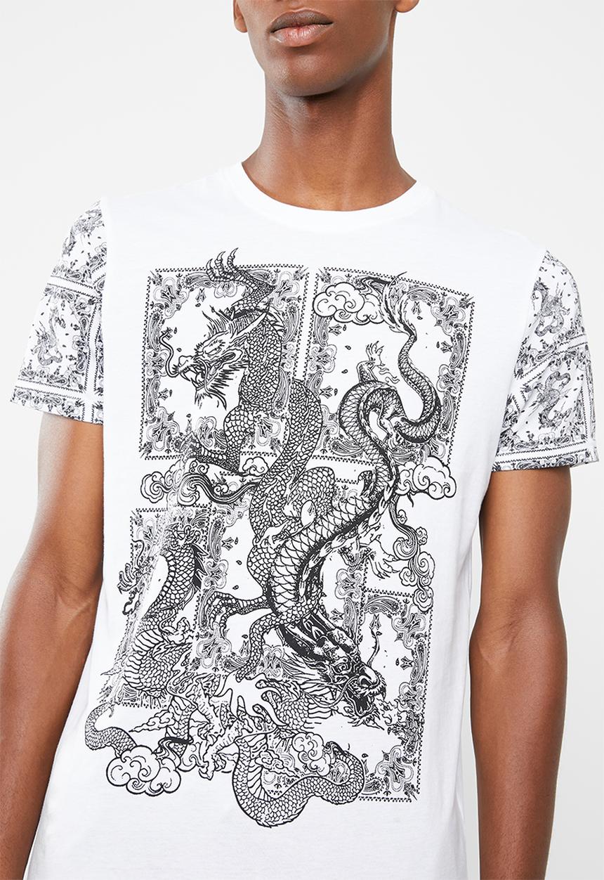 Brave Soul - Dragon t-shirt - white