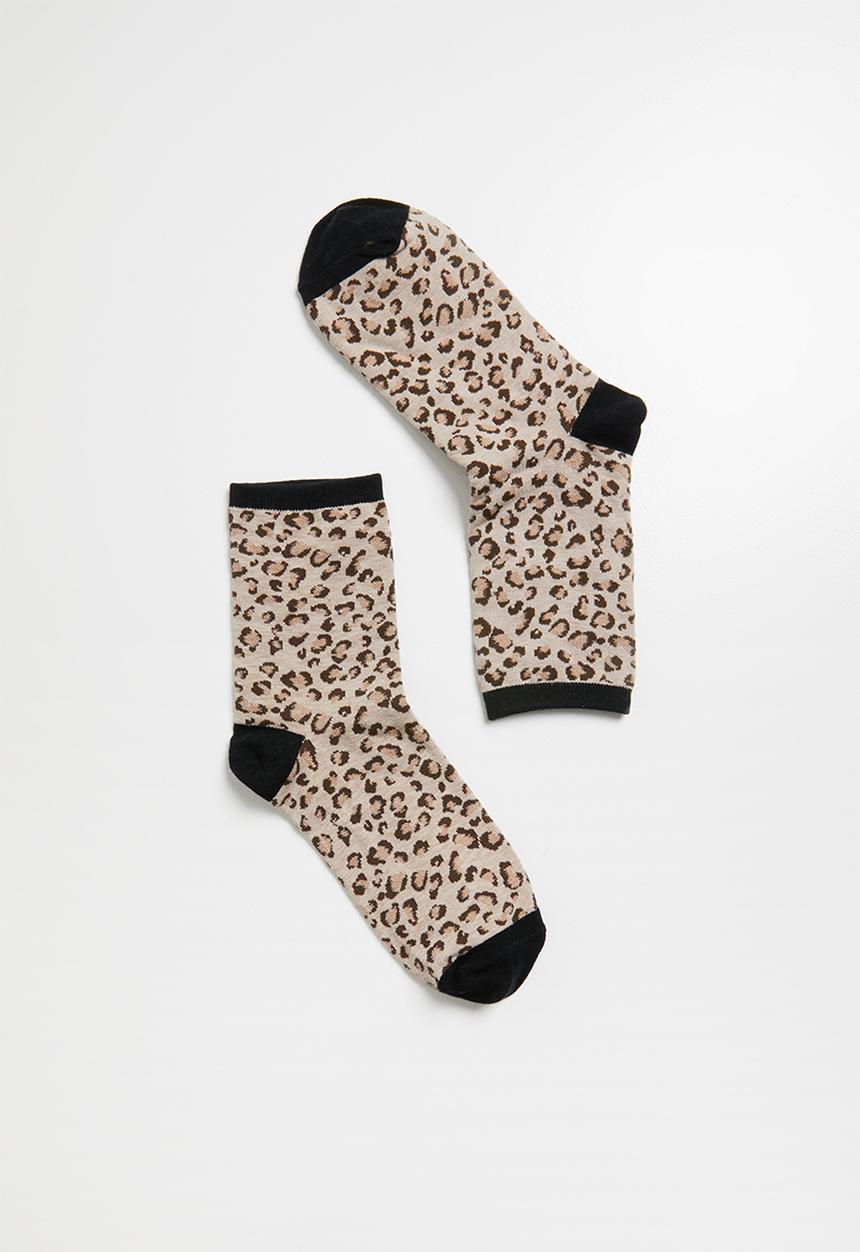 Superbalist - Animal print ankle socks - beige