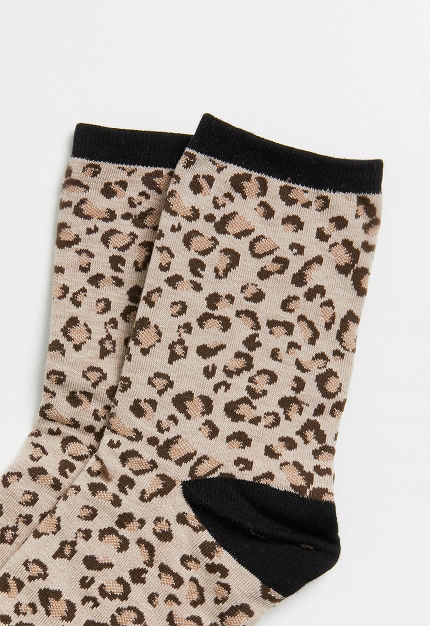 Superbalist - Animal print ankle socks - beige