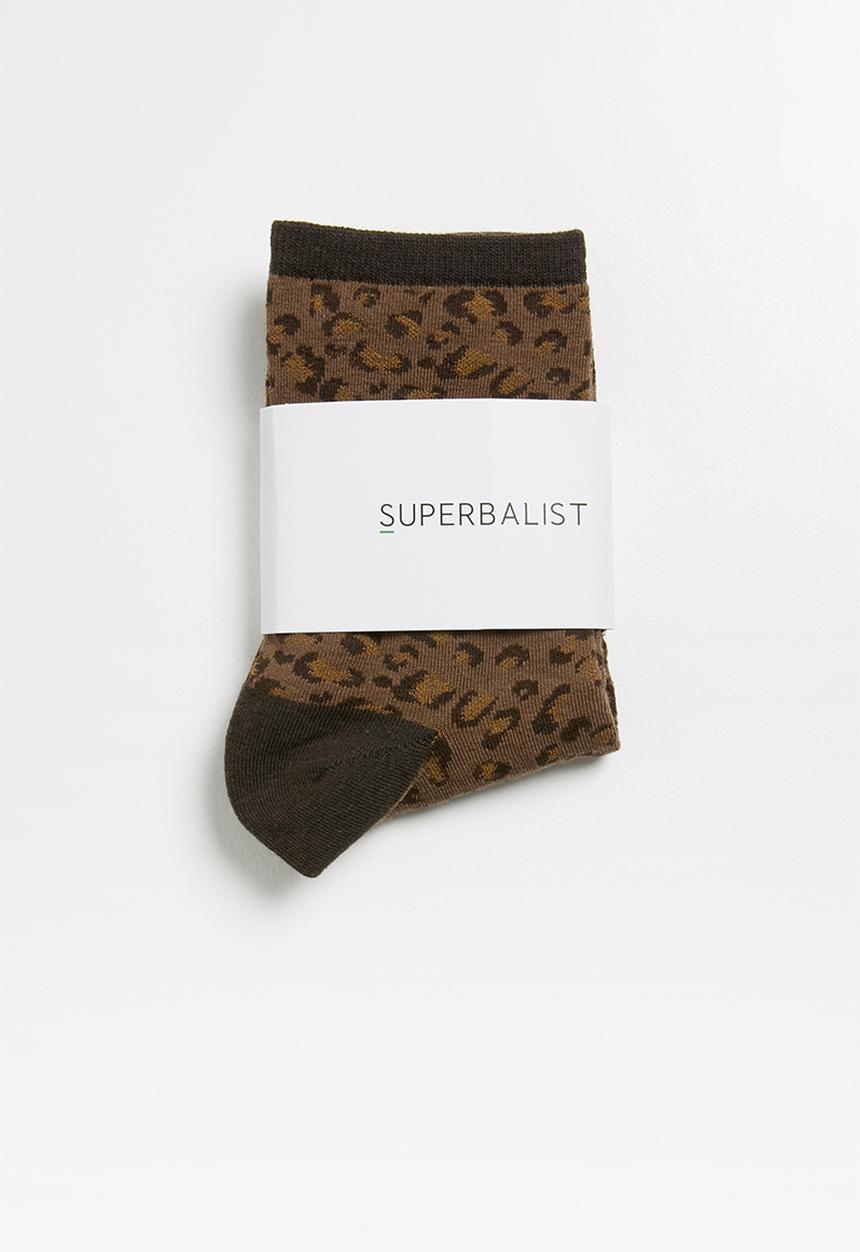 Superbalist - Animal print ankle socks - brown