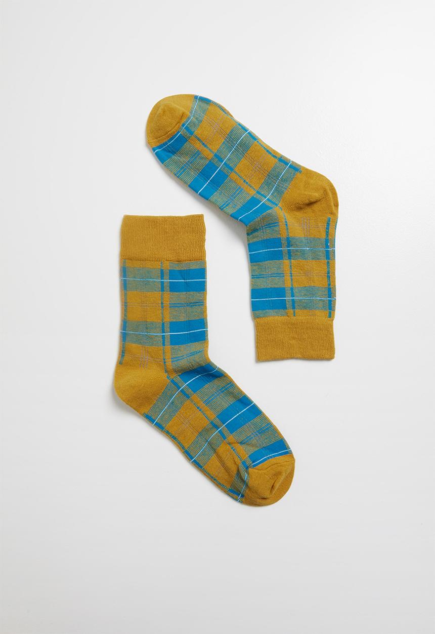 Superbalist - Check ankle socks - yellow