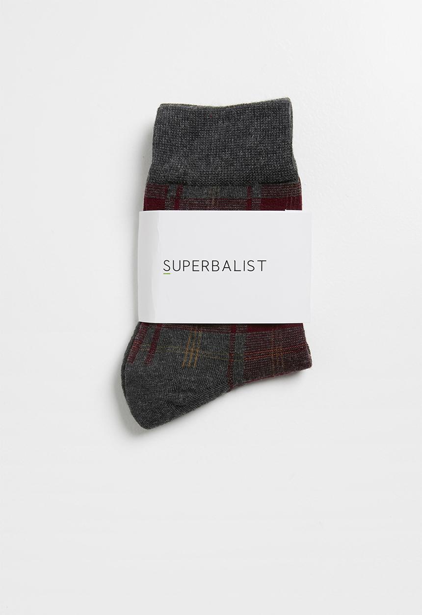 Superbalist - Check ankle socks - grey