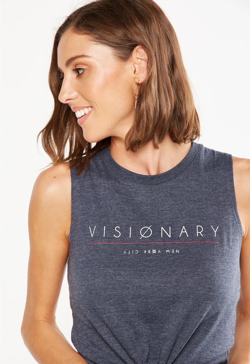 Cotton On - Tbar maeve tie front tank - blue