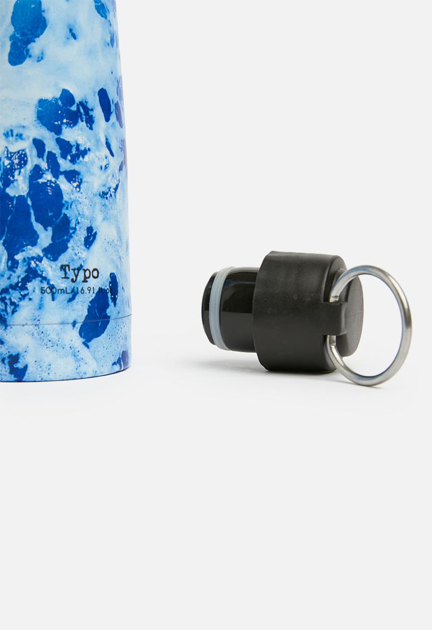 Typo - Triangle metal drink bottle - blue