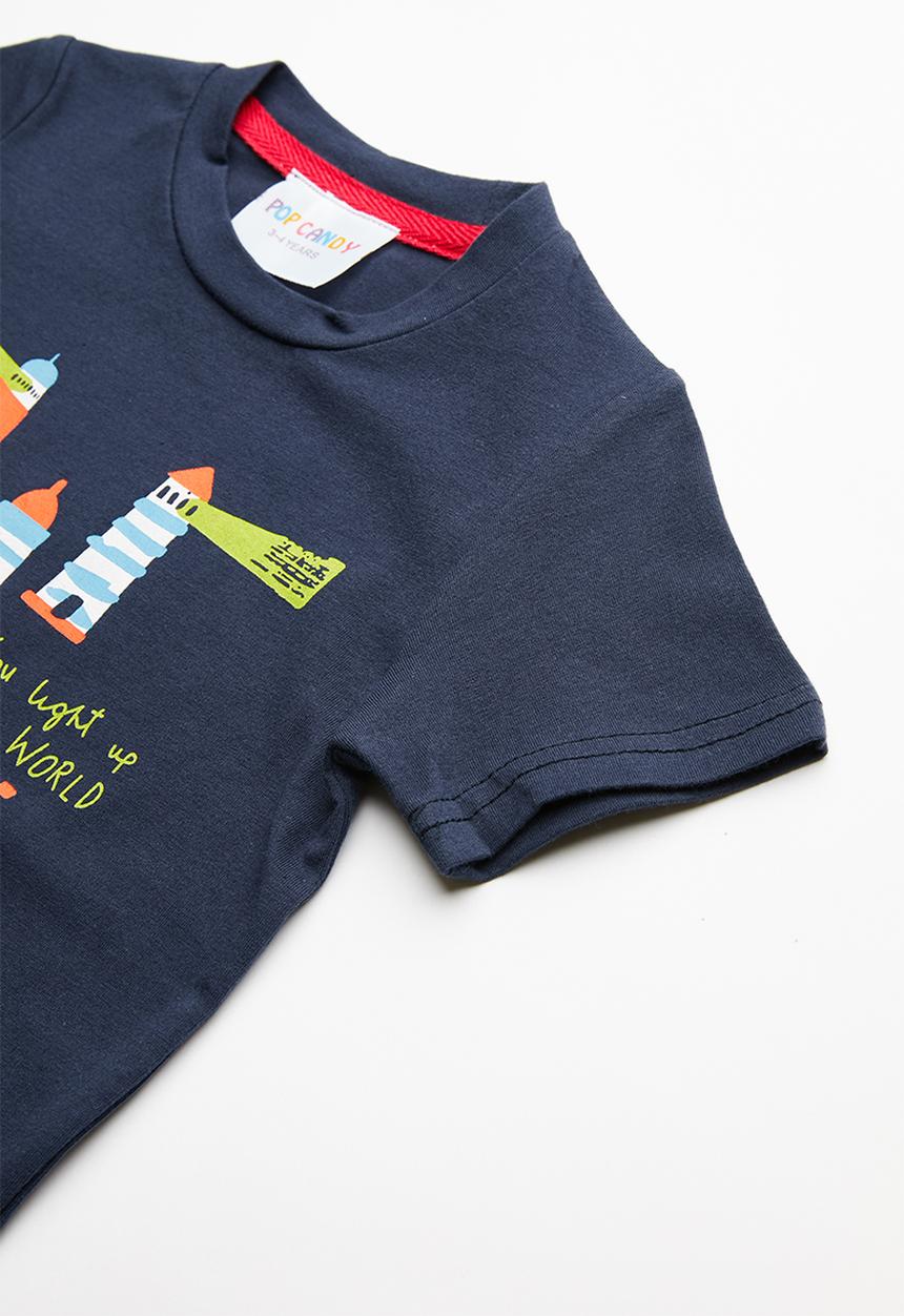 Pop Candy - Printed short sleeve tee - navy