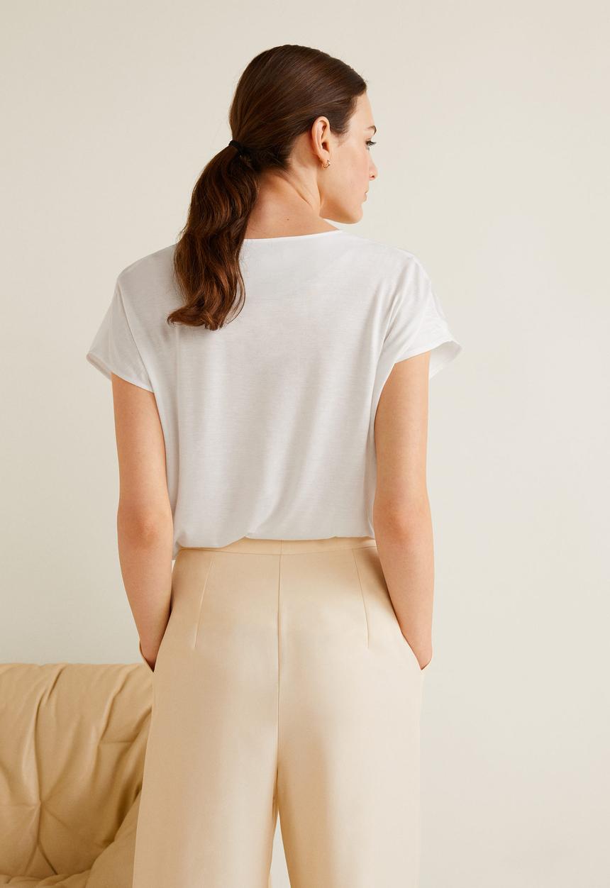 MANGO - Contrasting blouse - white
