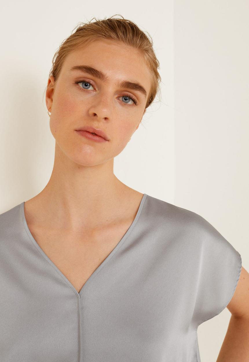 MANGO - Contrasting T-shirt - grey