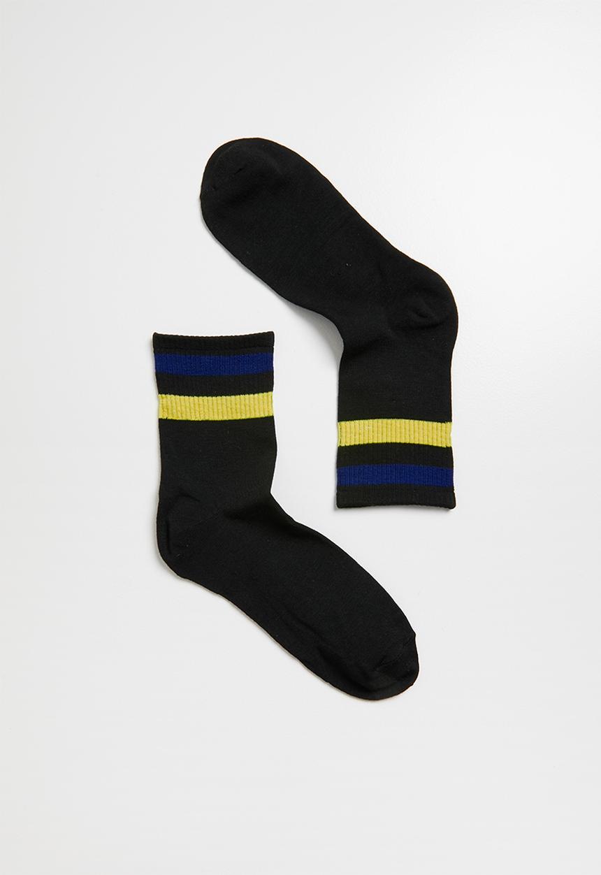 Superbalist - Stripe ankle socks - black