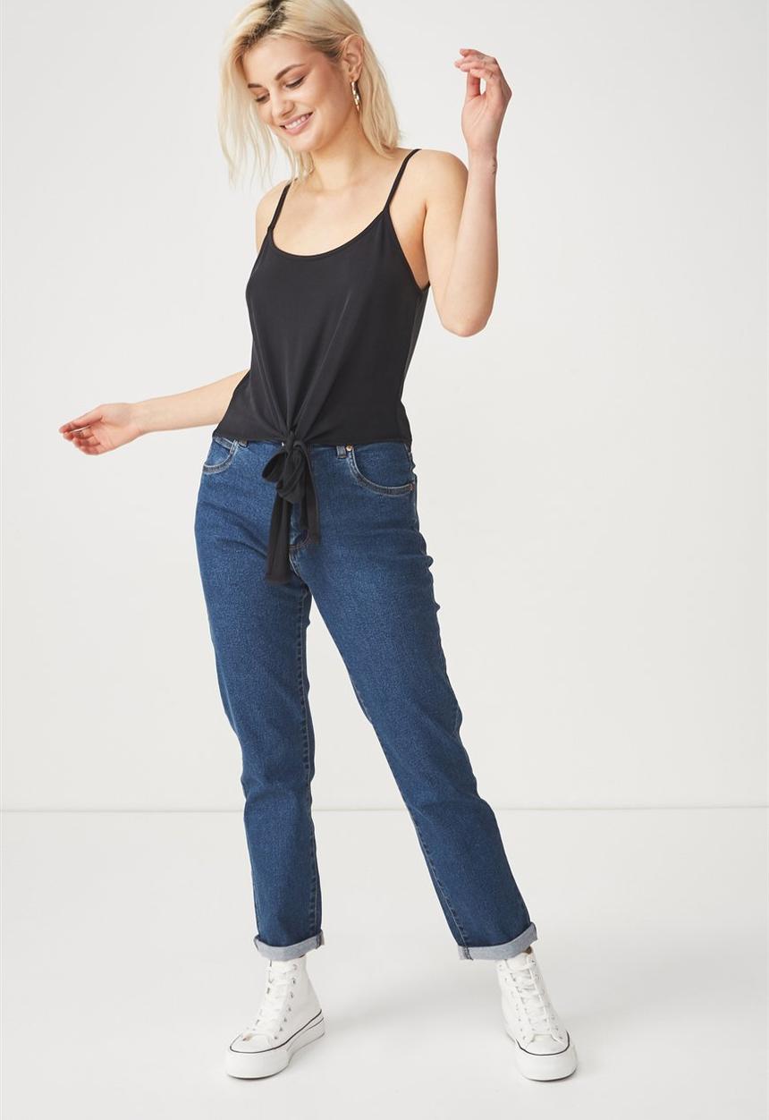 Cotton On - Nat tie strappy cami - black