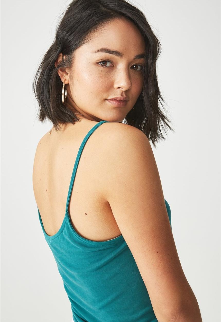 Cotton On - Nat tie strappy cami - green