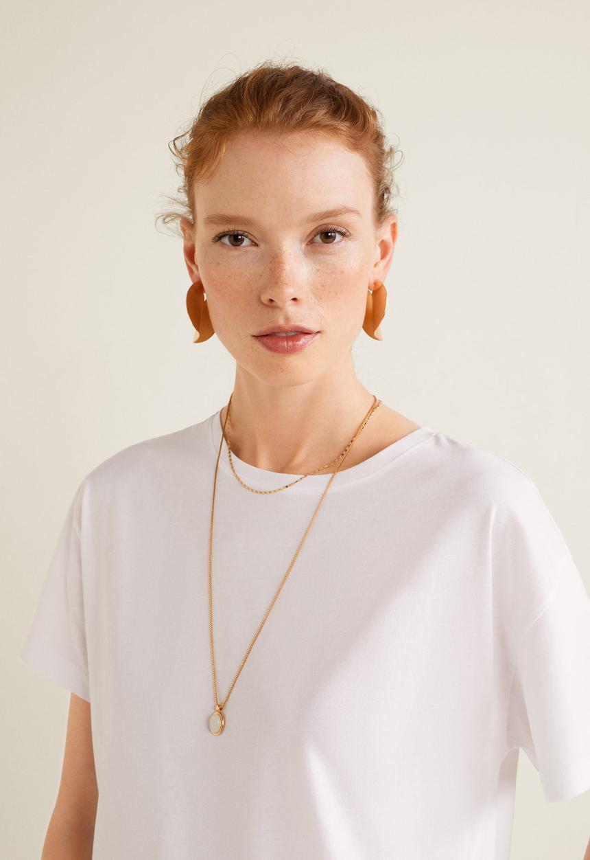 MANGO - Bow detail T-shirt - white