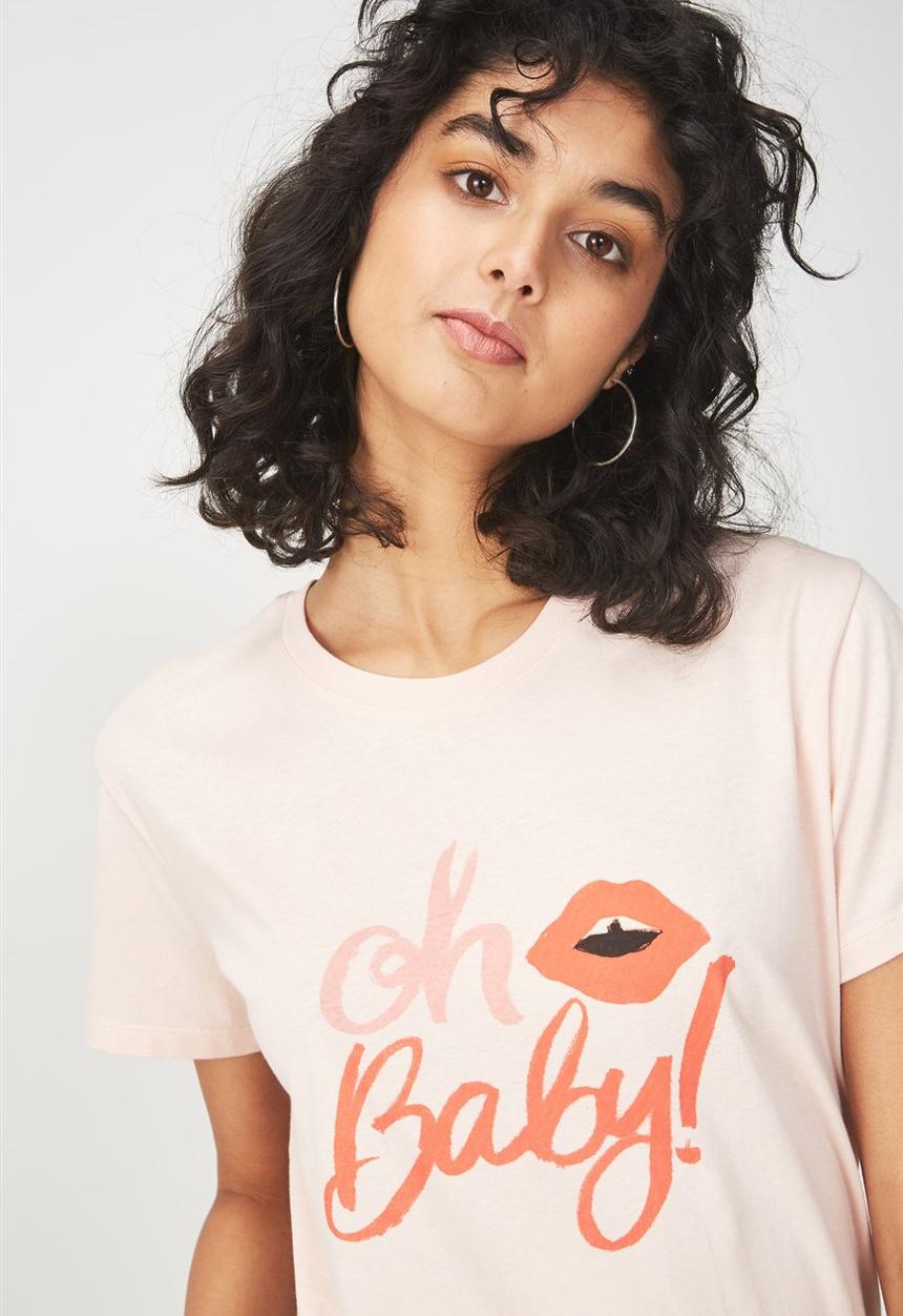 Cotton On - Tbar fox graphic tee -  pink