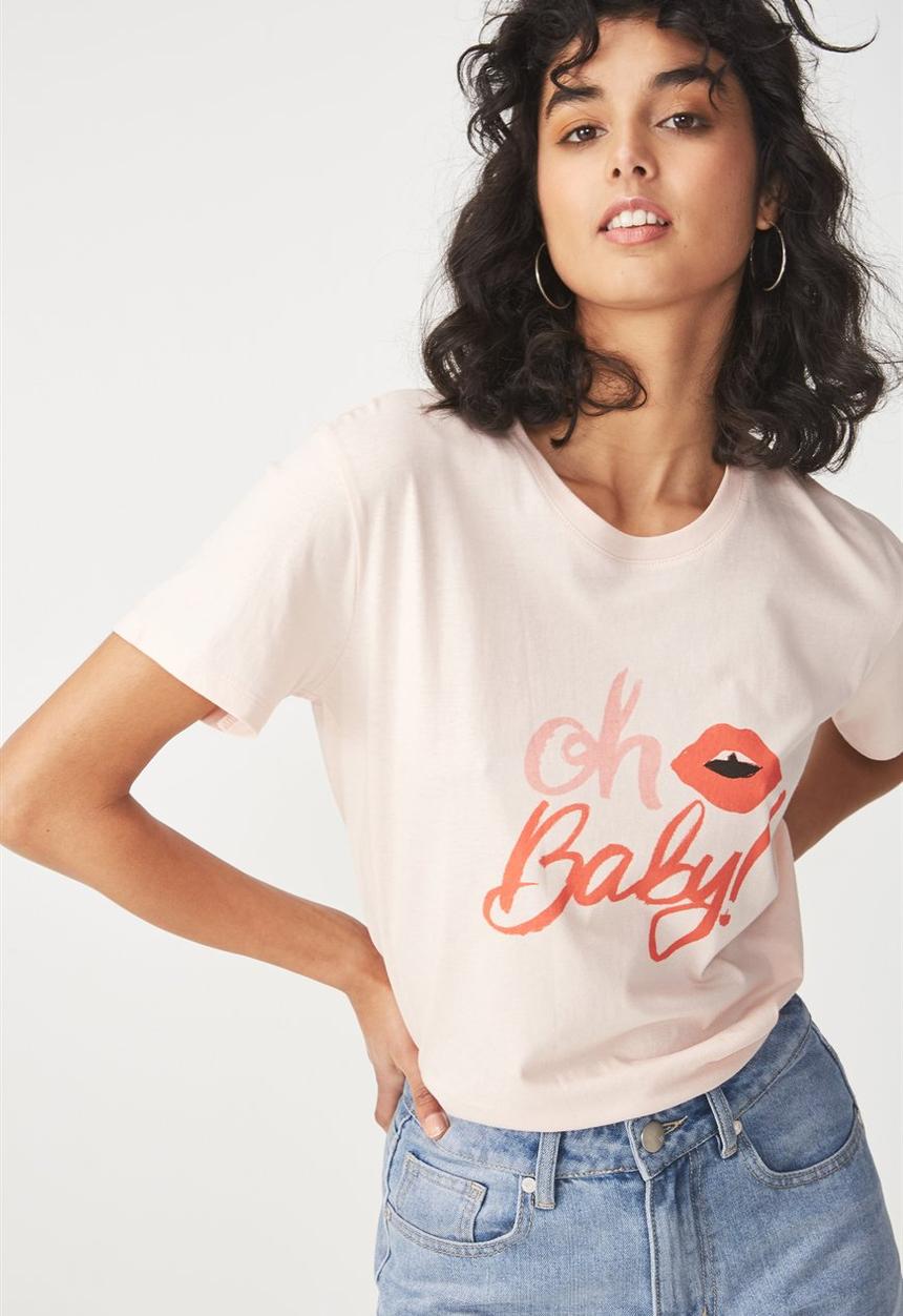 Cotton On - Tbar fox graphic tee -  pink