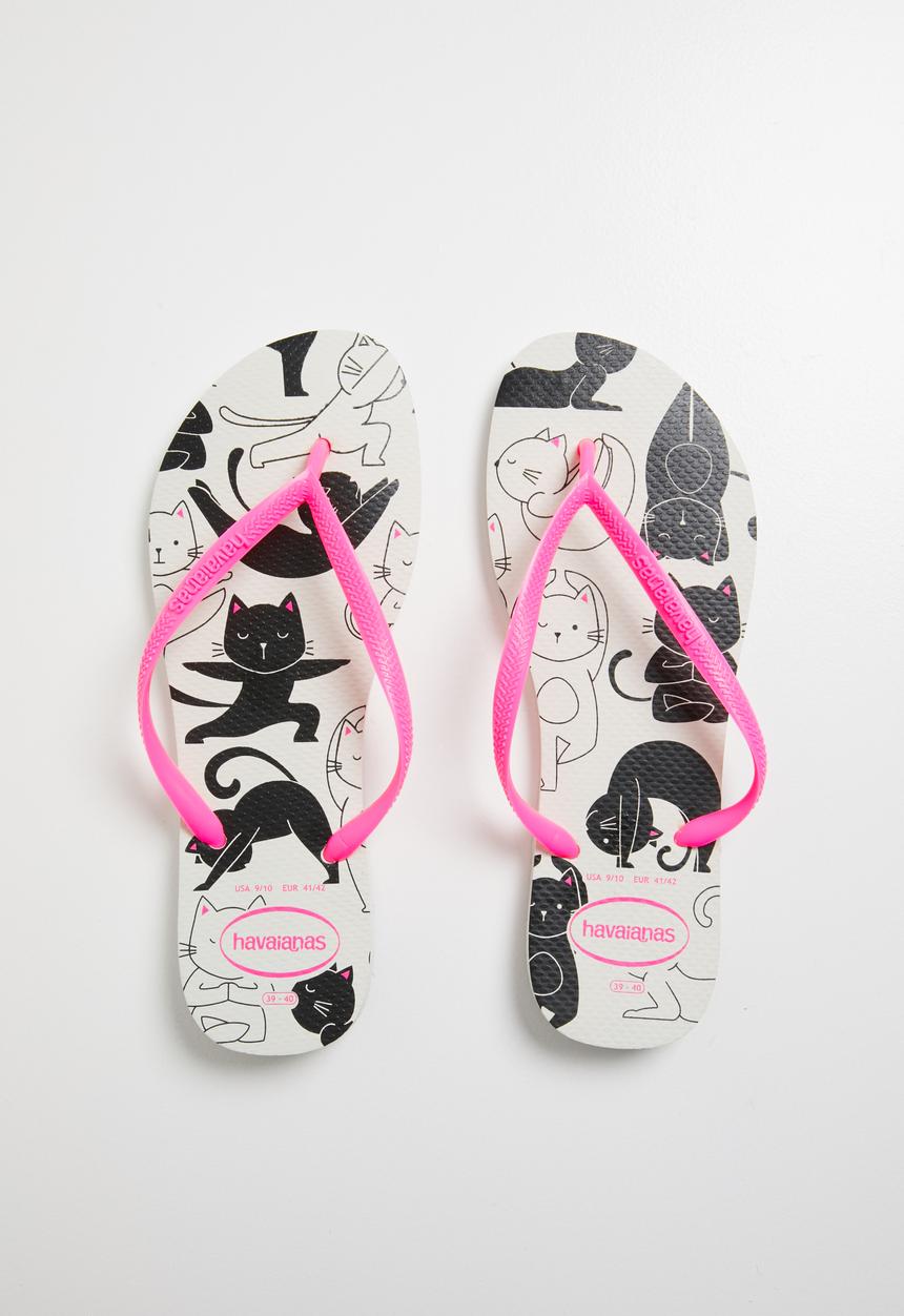 Havaianas - Slim pets flip-flops - black and white