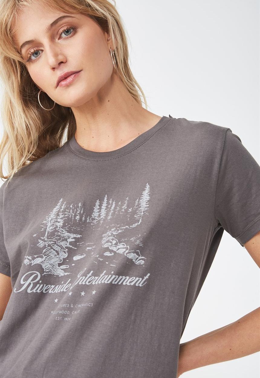 Cotton On - Tbar fox graphic tee - grey