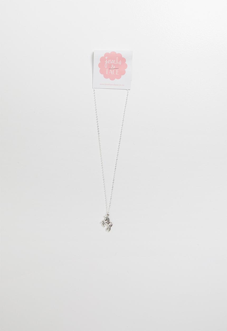 Jewels and Lace - Unicorn pendent necklace - silver