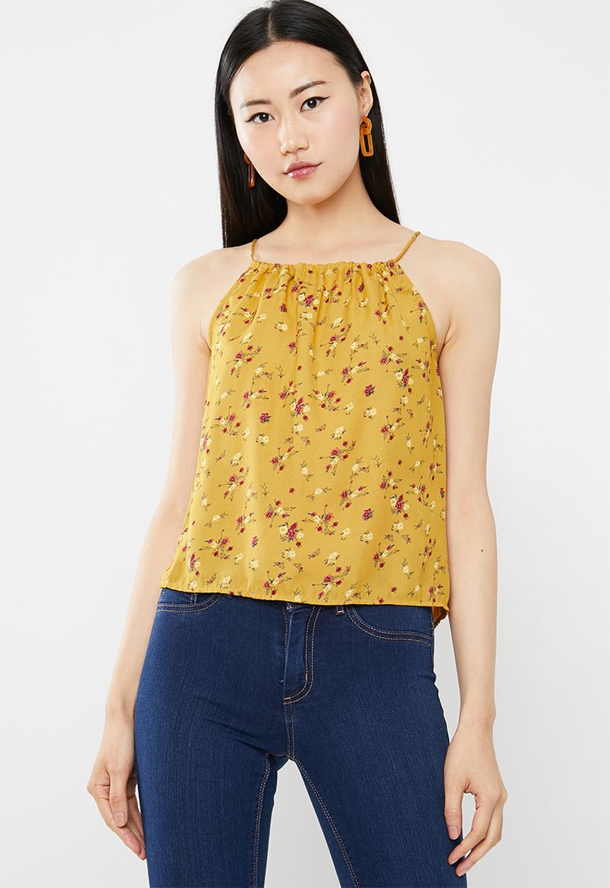 ONLY - Viola halterneck croppped singlet - yellow