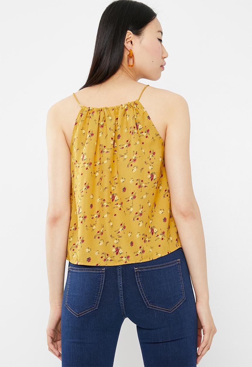 ONLY - Viola halterneck croppped singlet - yellow