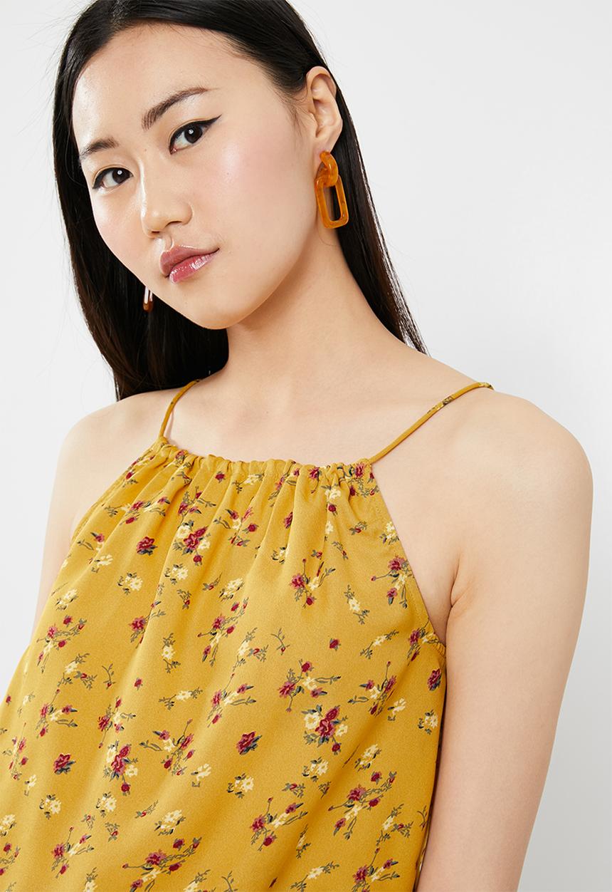 ONLY - Viola halterneck croppped singlet - yellow