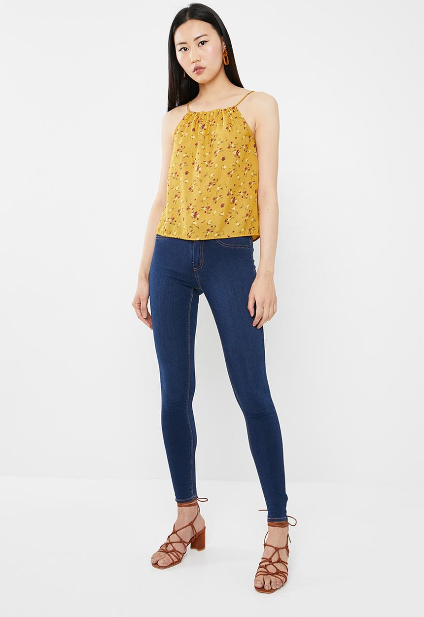 ONLY - Viola halterneck croppped singlet - yellow