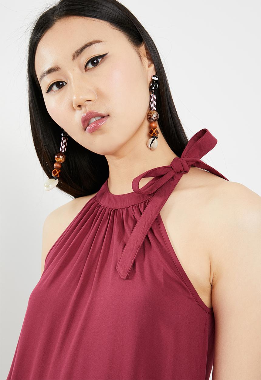 ONLY - Julie sleeveless woven top - red