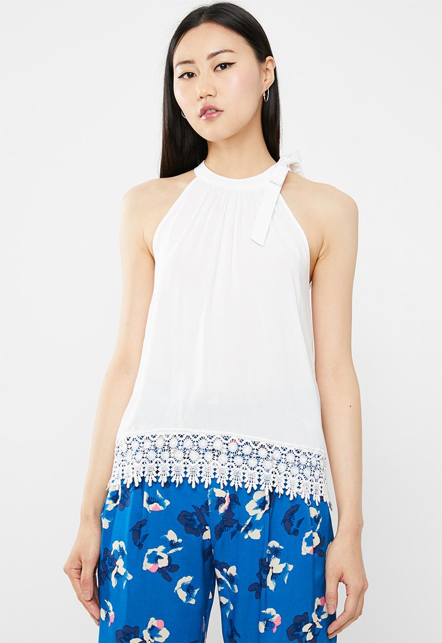 ONLY - Julie sleeveless woven top - white