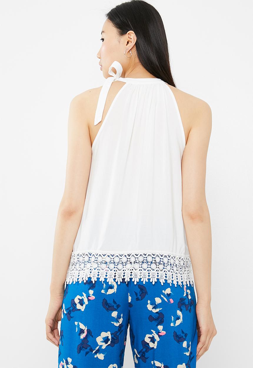 ONLY - Julie sleeveless woven top - white
