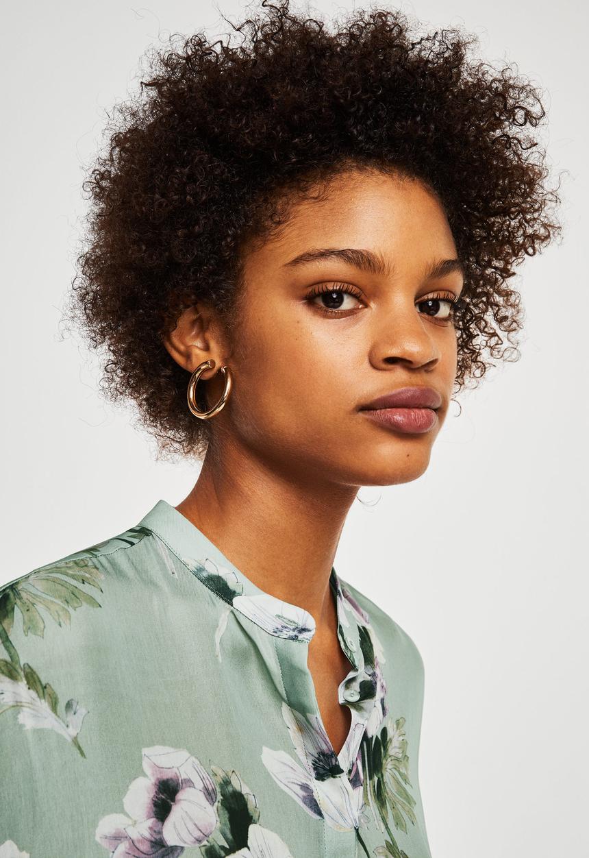 MANGO - Floral print blouse - green