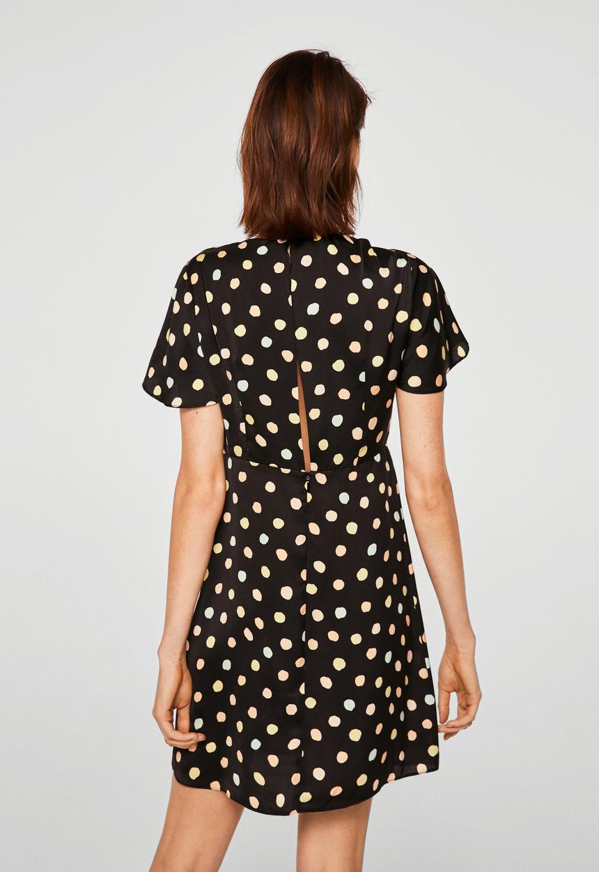 MANGO - Polka-dot dress - black