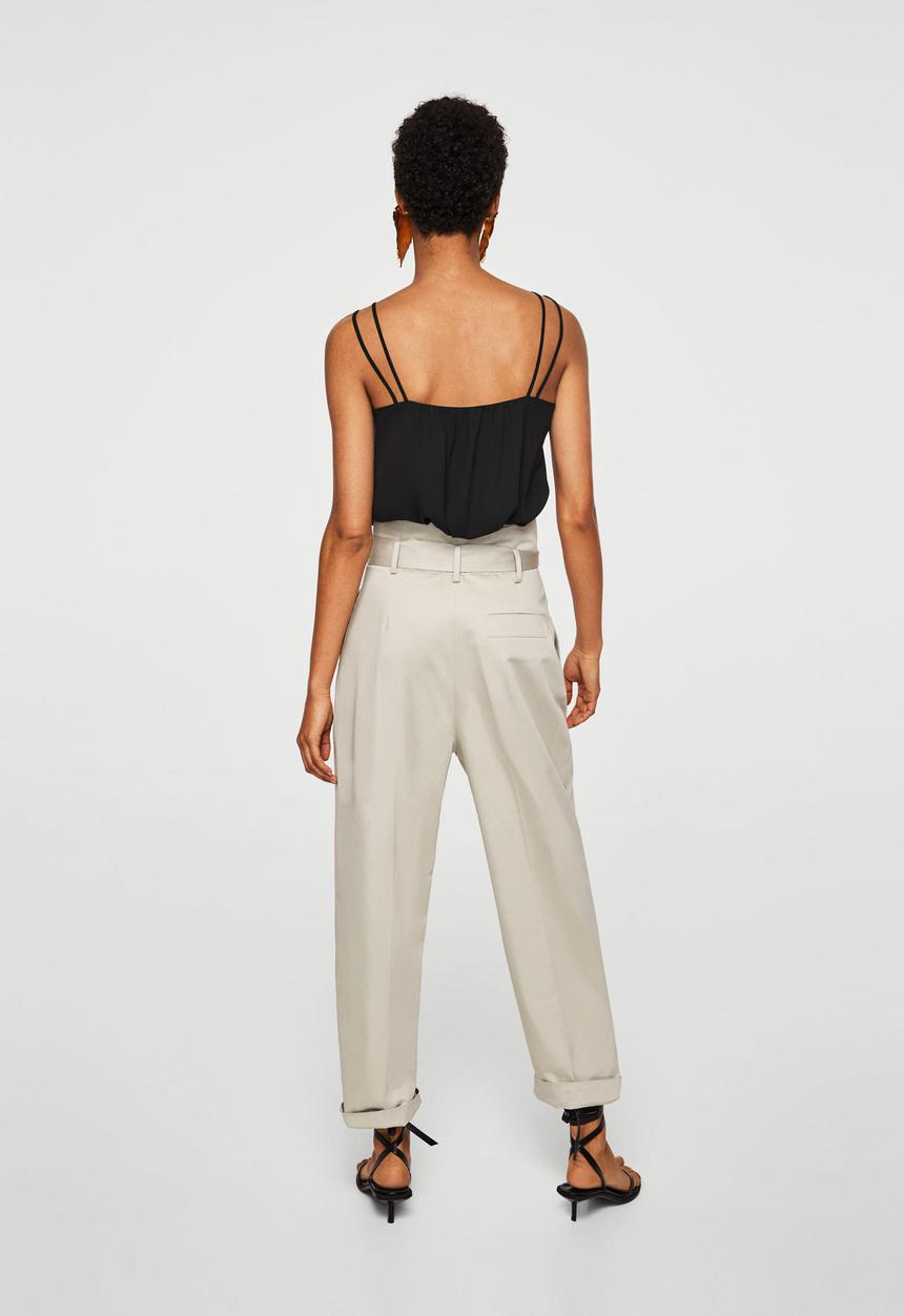 MANGO - Bow strap top - black