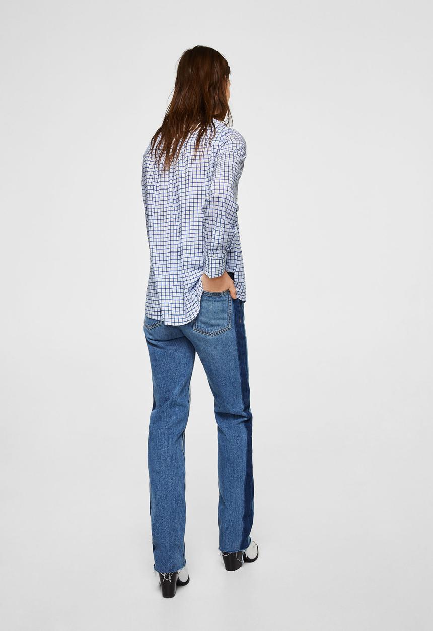 MANGO - Printed flowy shirt - navy & white