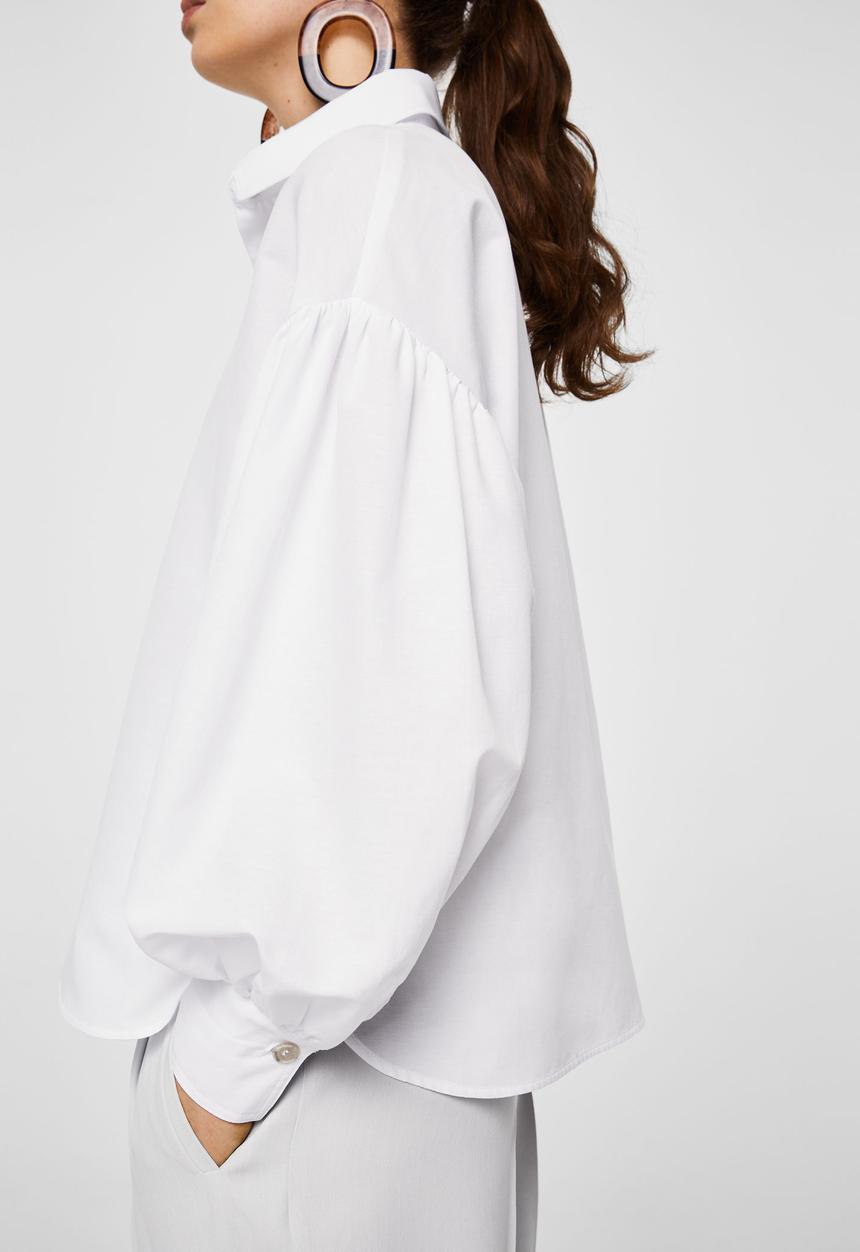 MANGO - Puffed sleeves shirt - white