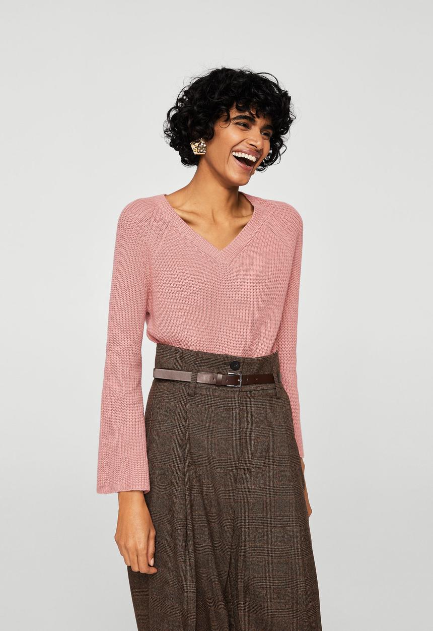 MANGO - Flared sleeve jumper - pink