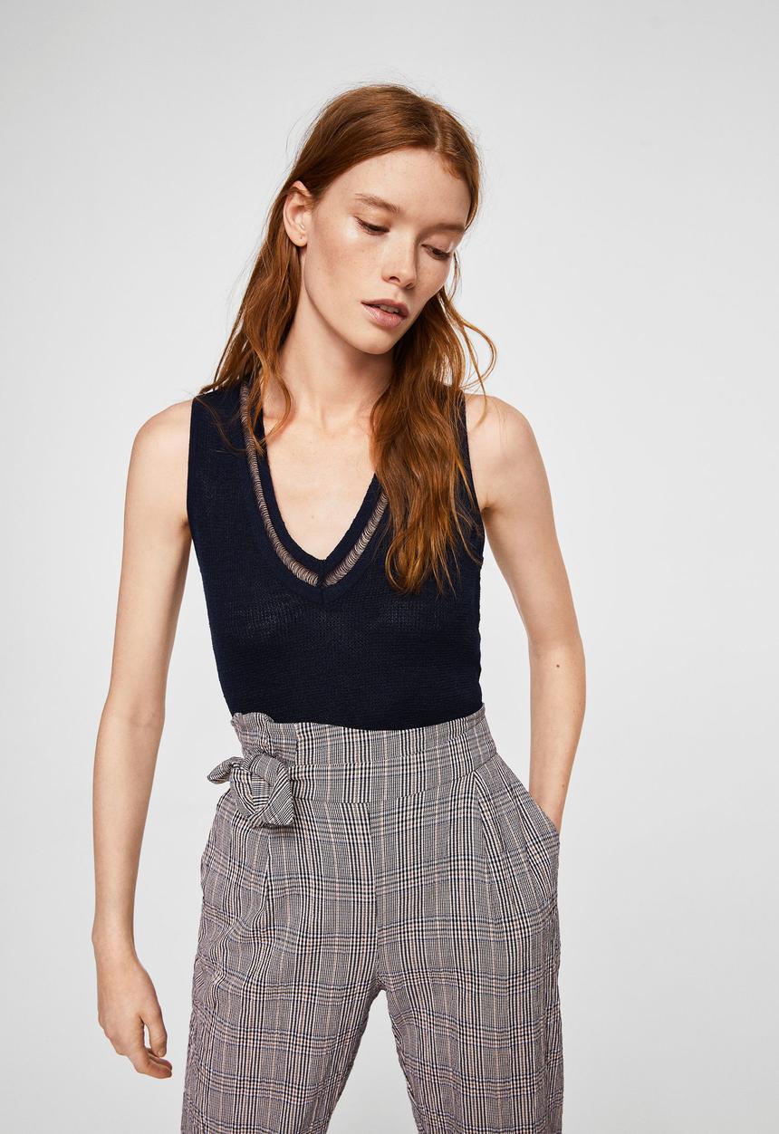 MANGO - Fine knit top - navy