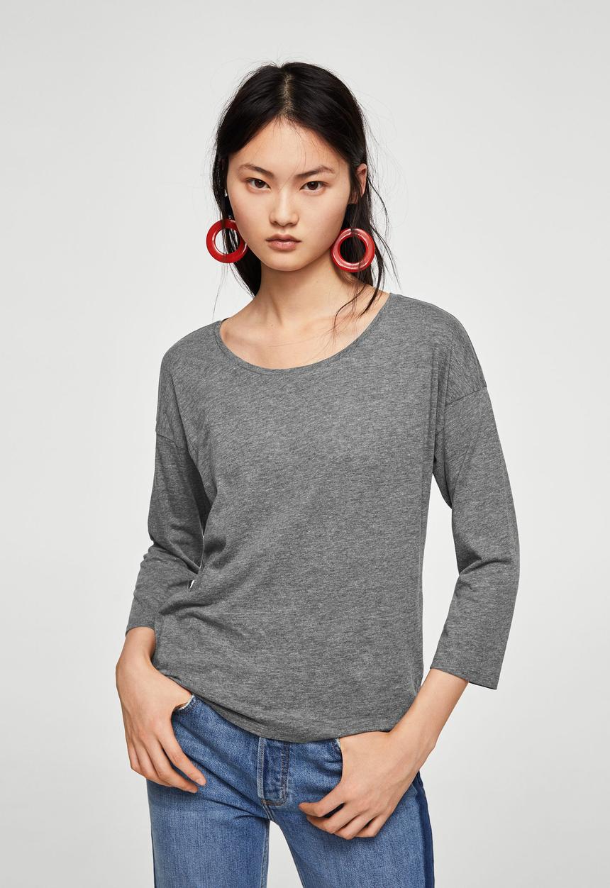 MANGO - Long sleeve T-shirt - grey