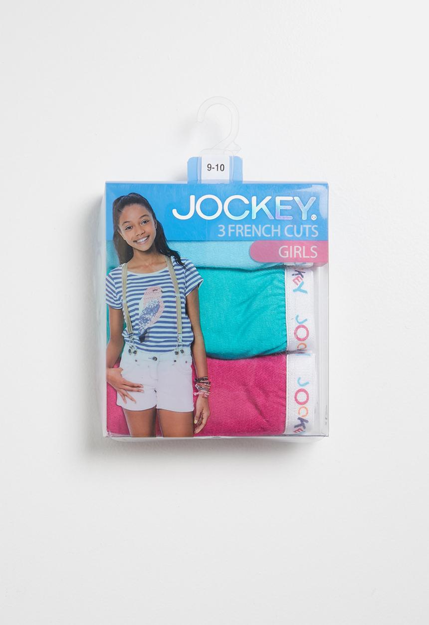 Jockey - 3 Pack girls plain french cut - multi 