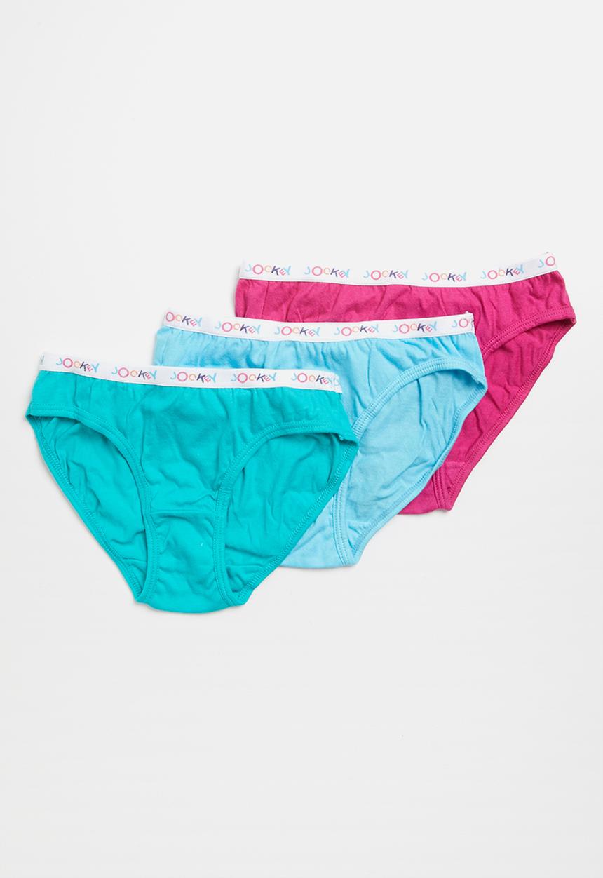 Jockey - 3 Pack girls plain french cut - multi 