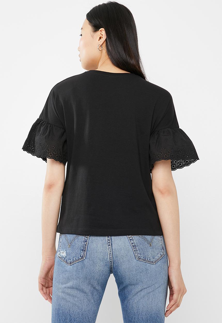 Jacqueline de Yong - Diana anglaise top - black