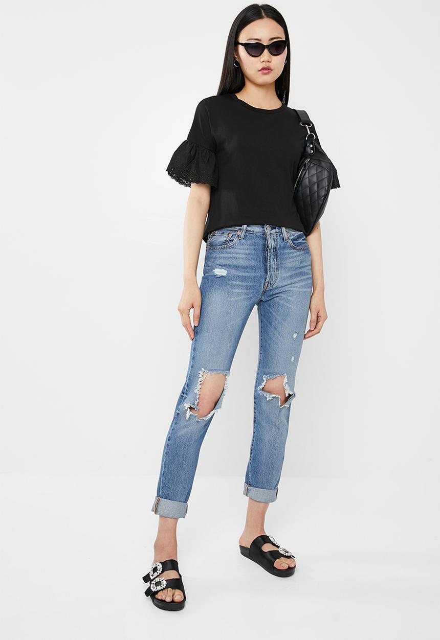 Jacqueline de Yong - Diana anglaise top - black