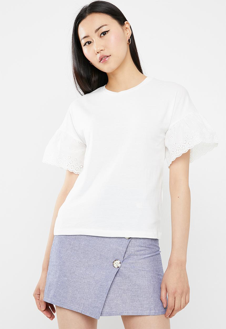 Jacqueline de Yong - Diana anglaise top - white