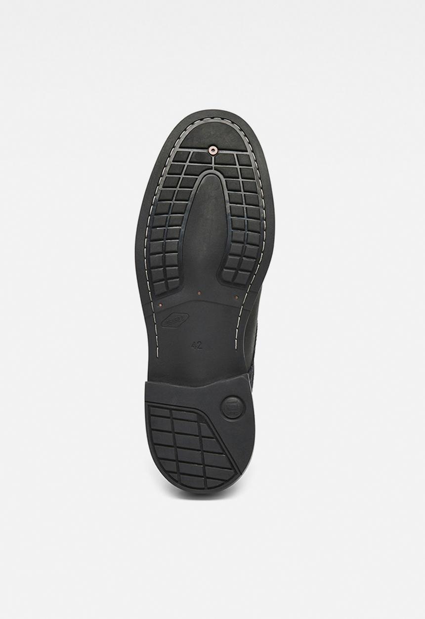 G-STAR - Warth derby leather denim mix - black 