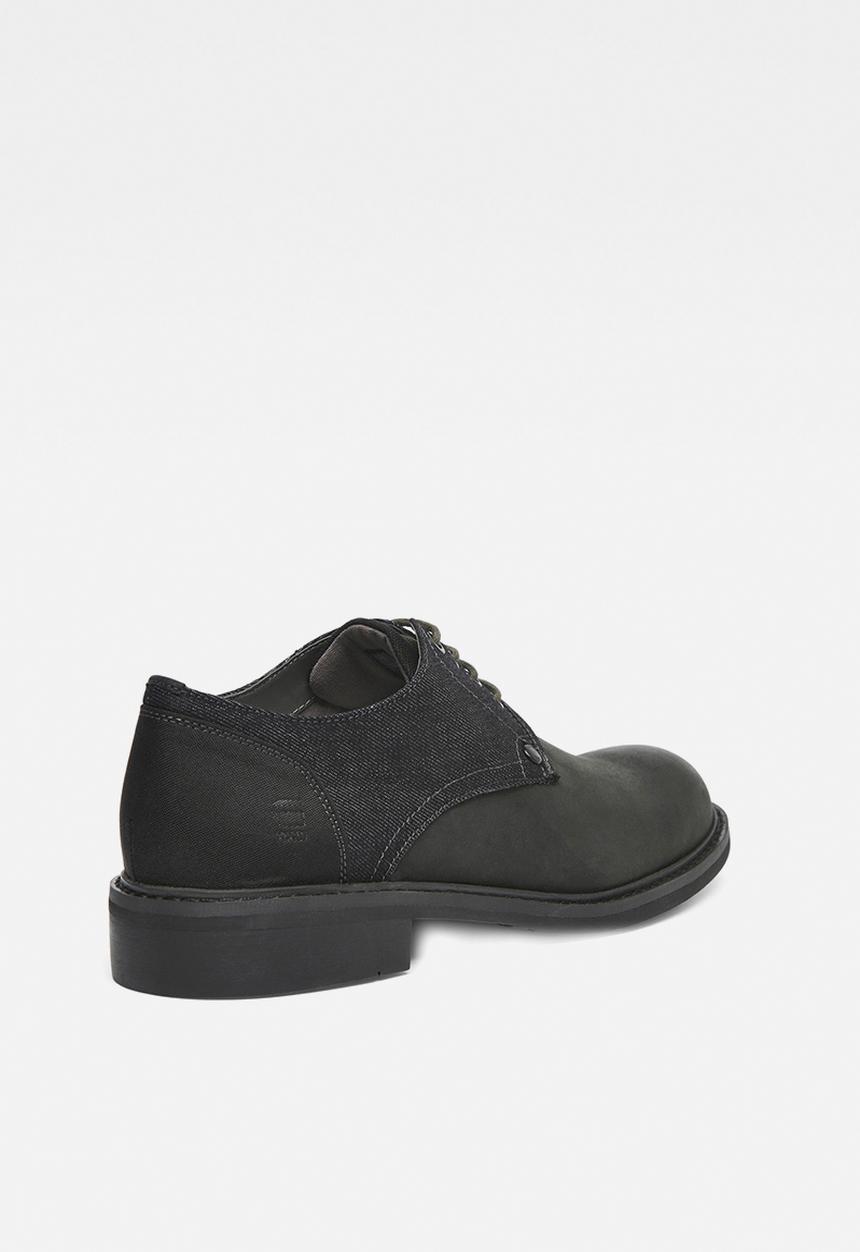 G-STAR - Warth derby leather denim mix - black 