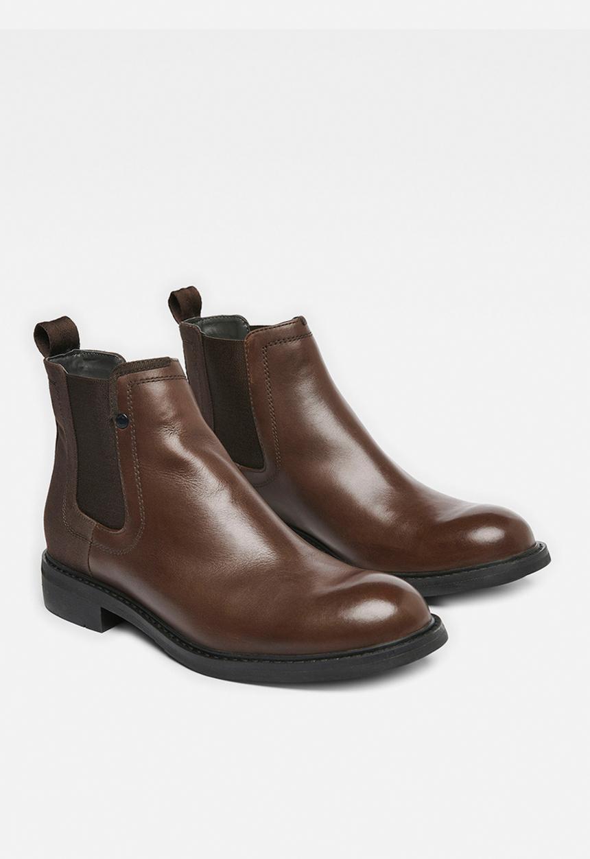G-STAR - Warth chelsea leather denim mix - brown