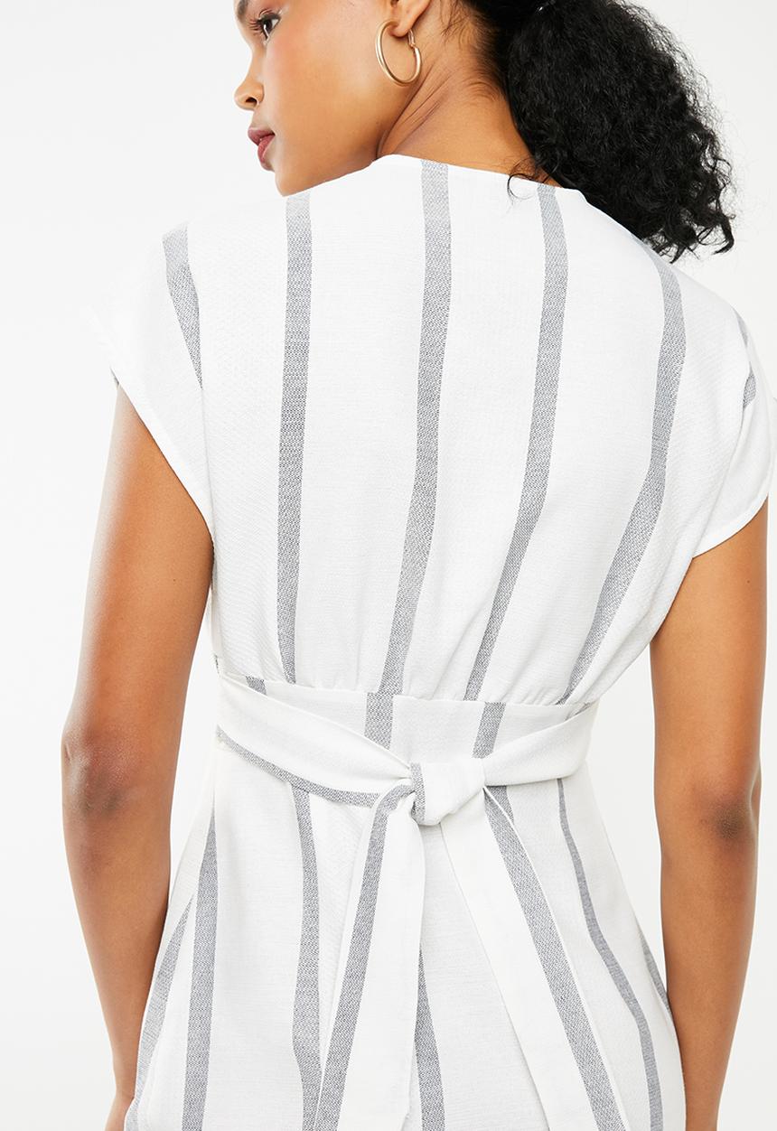 STYLE REPUBLIC - Front button dress - navy & white