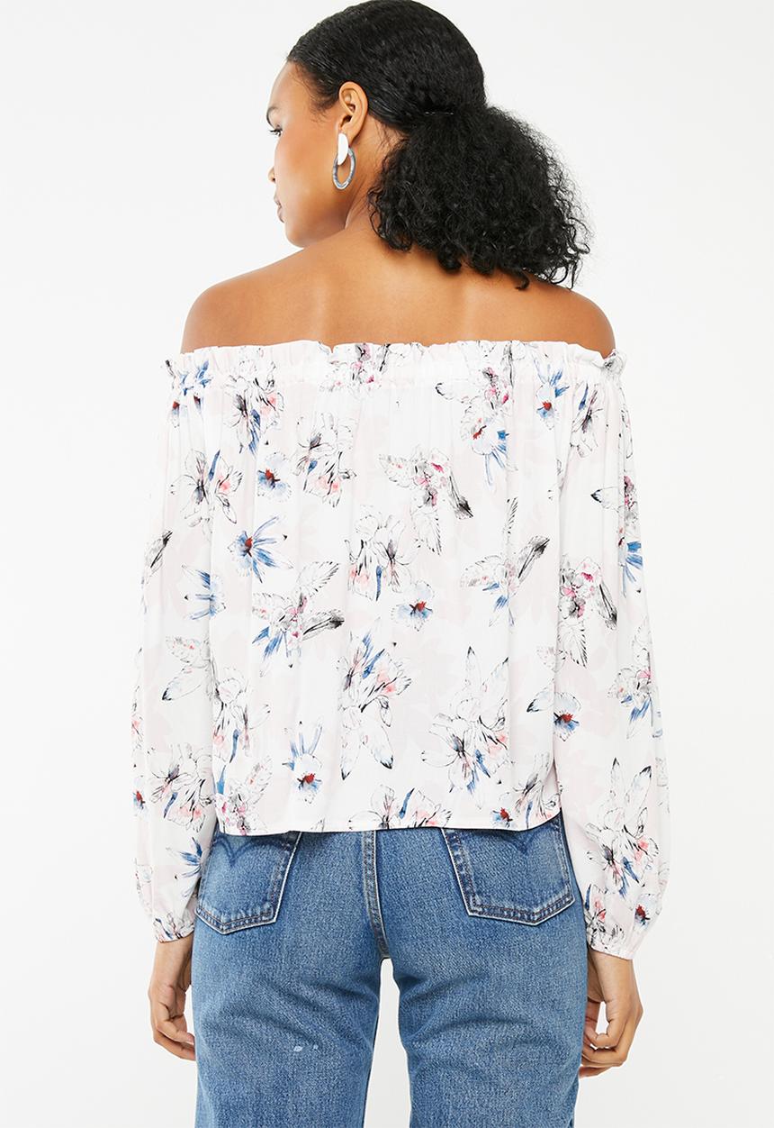 Superbalist - Off the shoulder button front blouse - pink 